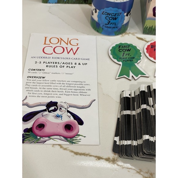 Long Cow Udderly Ridiculous Card Game GameWright Games 2018 Used‎ Complete Open - Picture 5 of 8